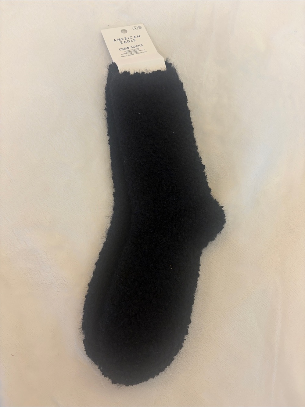 American Eagle Outfitters Black Cozy Plush Crew Socks
